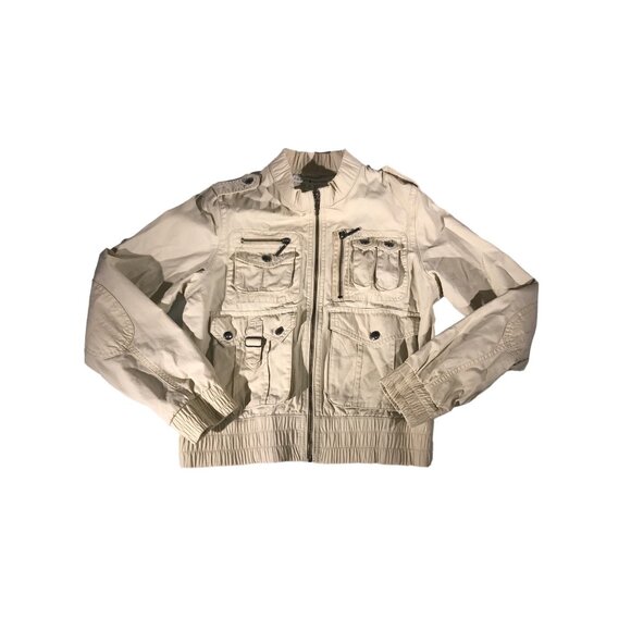 Women's FEB CORE +1 Cream Tommy Hilfiger Short Chore Jacket - Picture 1 of 7